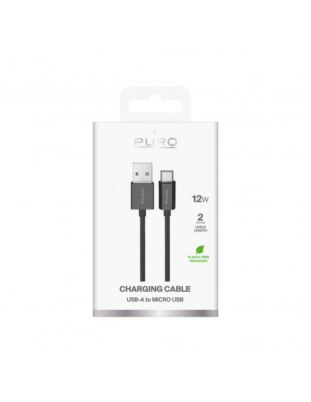 
Laidas USB-A - microUSB TPE 12W 2m - juodas
