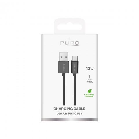
Laidas USB-A - microUSB TPE 12W 1m - juodas
