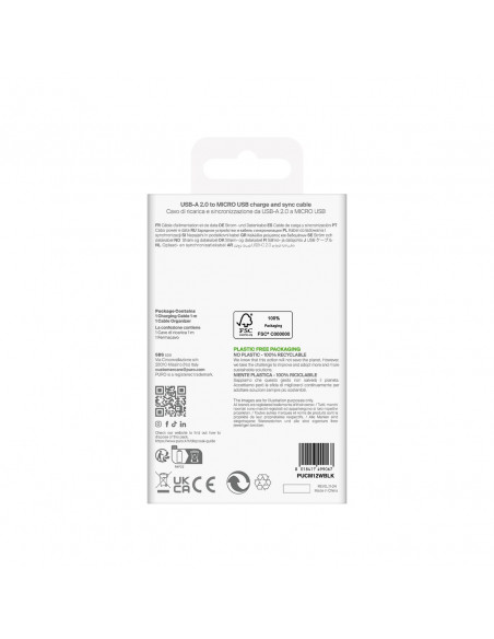 
Laidas USB-A - microUSB TPE 12W 1m - juodas
