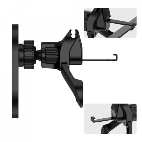 
Magnetinis išmaniųjų telefonų laikiklis automobiliui ant oro išleidimo angos „MagSafe“ – juodas
