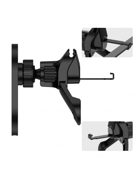 
Magnetinis išmaniųjų telefonų laikiklis automobiliui ant oro išleidimo angos „MagSafe“ – juodas
