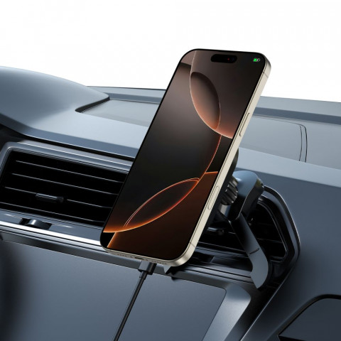 
Magnetinis išmaniųjų telefonų laikiklis automobiliui ant oro išleidimo angos „MagSafe“ – juodas
