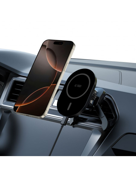 
Magnetinis išmaniųjų telefonų laikiklis automobiliui ant oro išleidimo angos „MagSafe“ – juodas
