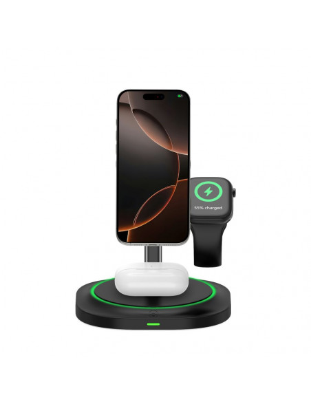 
3 viename indukcinis įkroviklis išmaniesiems telefonams, išmaniesiems laikrodžiams ir ausinėms. Magnetinis „MagSafe“ – ...