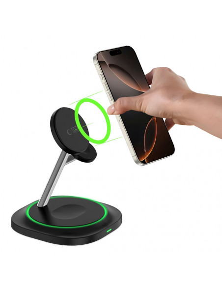 
3 viename indukcinis įkroviklis išmaniesiems telefonams, išmaniesiems laikrodžiams ir ausinėms. Magnetinis „MagSafe“ – ...