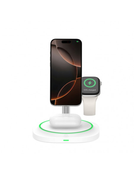 
3 viename indukcinis įkroviklis išmaniesiems telefonams, išmaniesiems laikrodžiams ir ausinėms. Magnetinis „MagSafe“ – ...