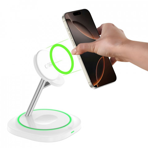 
3 viename indukcinis įkroviklis išmaniesiems telefonams, išmaniesiems laikrodžiams ir ausinėms. Magnetinis „MagSafe“ – ...