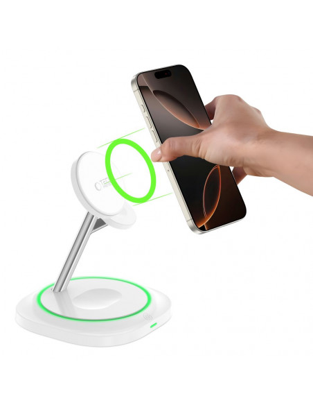 
3 viename indukcinis įkroviklis išmaniesiems telefonams, išmaniesiems laikrodžiams ir ausinėms. Magnetinis „MagSafe“ – ...