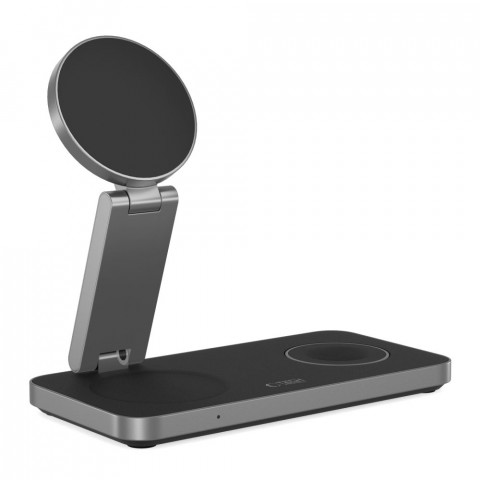 
3 viename indukcinis įkroviklis išmaniesiems telefonams, išmaniesiems laikrodžiams, ausinėms su USB-C laidu - juodas
