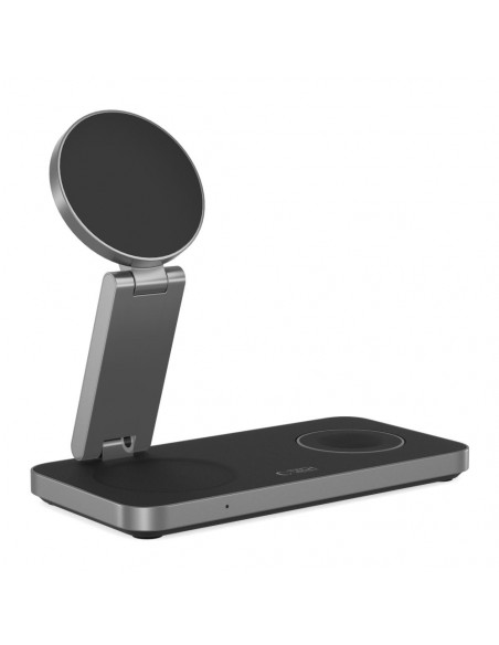 
3 viename indukcinis įkroviklis išmaniesiems telefonams, išmaniesiems laikrodžiams, ausinėms su USB-C laidu - juodas
