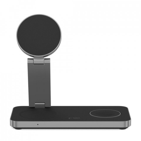 
3 viename indukcinis įkroviklis išmaniesiems telefonams, išmaniesiems laikrodžiams, ausinėms su USB-C laidu - juodas
