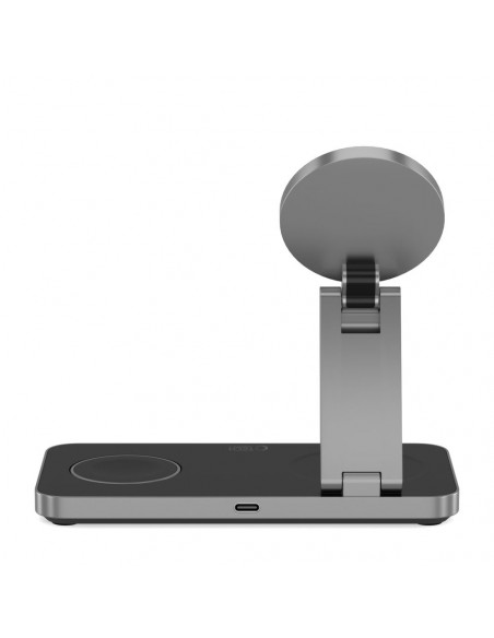 
3 viename indukcinis įkroviklis išmaniesiems telefonams, išmaniesiems laikrodžiams, ausinėms su USB-C laidu - juodas
