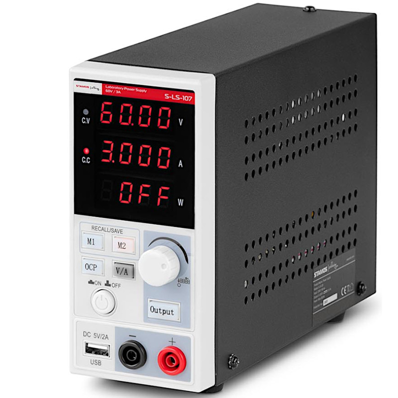 Serviso laboratorijos maitinimo šaltinis 0-60 V 0-3 A 180 W LED USB