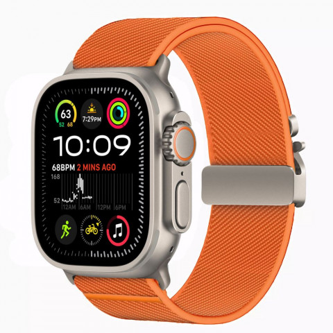 
„Apple Watch“ apyrankė (44 / 45 / 46 / 49 mm) su nailono užsegimu – oranžinė
