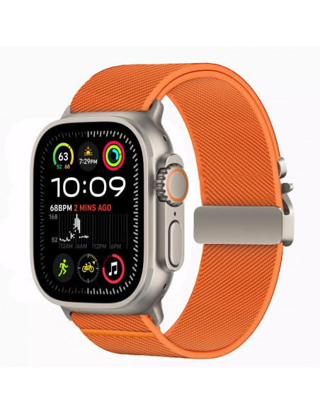 
„Apple Watch“ apyrankė (44 / 45 / 46 / 49 mm) su nailono užsegimu – oranžinė
