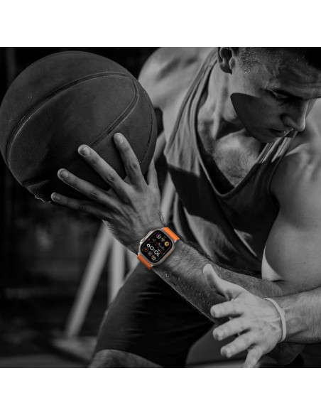 
„Apple Watch“ apyrankė (44 / 45 / 46 / 49 mm) su nailono užsegimu – oranžinė
