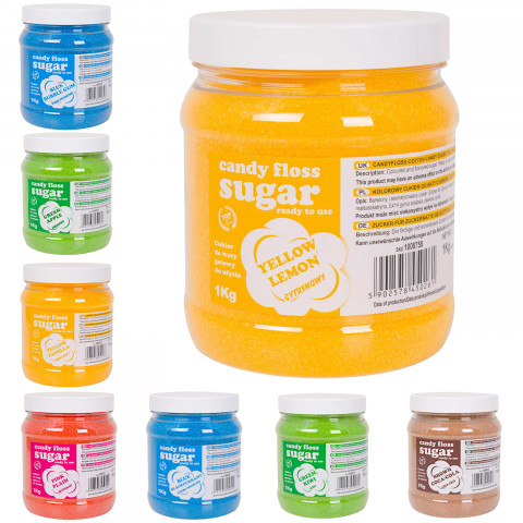 
Spalvingo skonio cukraus vatos rinkinys 8 x 1 kg
