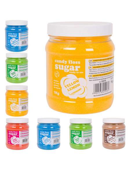 
Spalvingo skonio cukraus vatos rinkinys 8 x 1 kg
