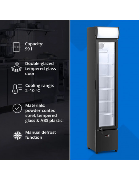 
Baro šaldytuvas gėrimams LED 99 l 2-10 °C 150 W
