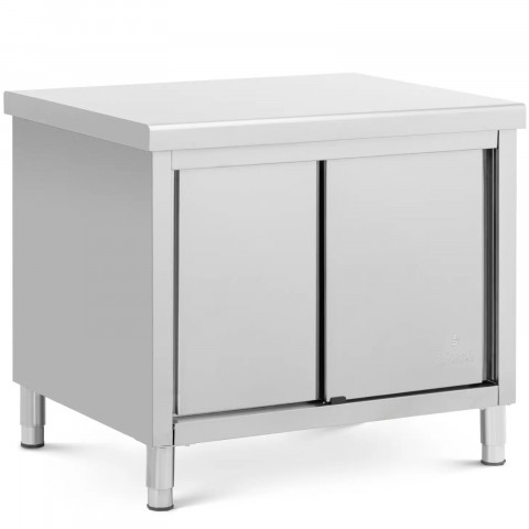 
Stalas, centrinis stalviršis su spintele, stumdomos durys, PLIENAS 100 x 80 cm
