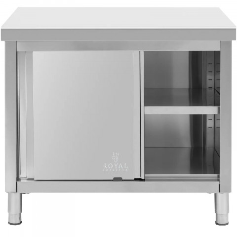 
Stalas, centrinis stalviršis su spintele, stumdomos durys, PLIENAS 100 x 80 cm
