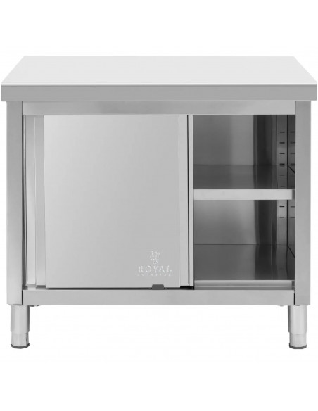 
Stalas, centrinis stalviršis su spintele, stumdomos durys, PLIENAS 100 x 80 cm
