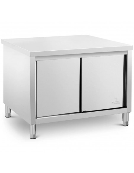 
Stalas, centrinis stalviršis su spintele, stumdomos durys, ECO STEEL, 120 x 80 cm
