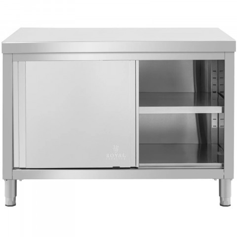 
Stalas, centrinis stalviršis su spintele, stumdomos durys, ECO STEEL, 120 x 80 cm
