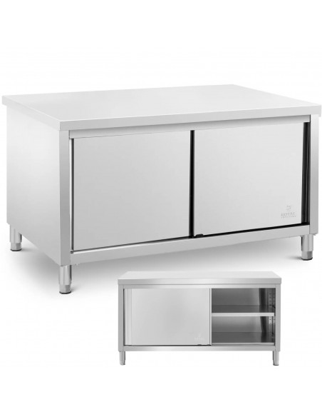 
Stalas, centrinis stalviršis su spintele, stumdomos durys, PLIENAS 160 x 80 cm
