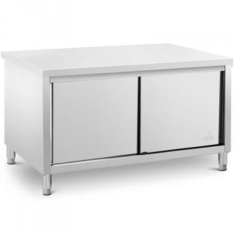 
Stalas, centrinis stalviršis su spintele, stumdomos durys, PLIENAS 160 x 80 cm
