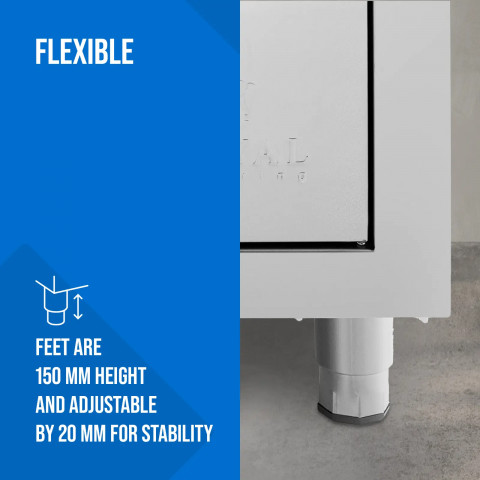 
Gastronominė indų spintelė, 3 lentynos, plienas, 60 x 60 x 180 cm
