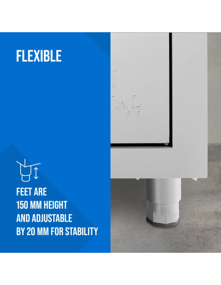 
Gastronominė indų spintelė, 3 lentynos, plienas, 60 x 60 x 180 cm
