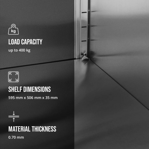 
Gastronominė indų spintelė, 3 lentynos, plienas, 60 x 60 x 180 cm
