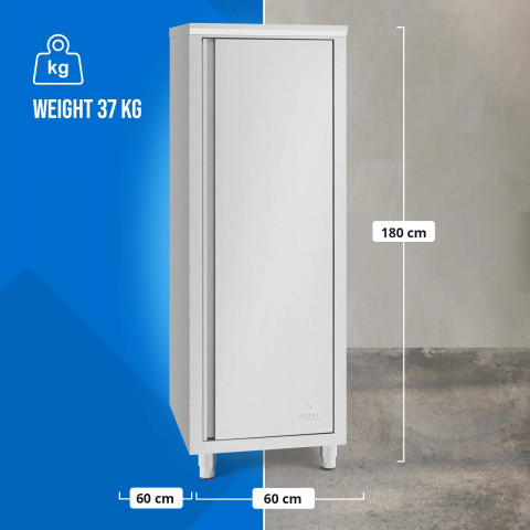 
Gastronominė indų spintelė, 3 lentynos, plienas, 60 x 60 x 180 cm
