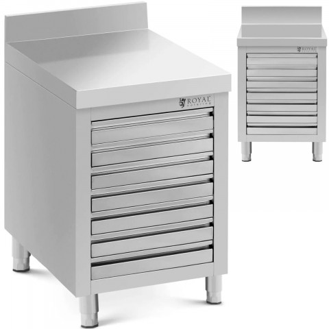 
Gastronominė spintelė picos tešlai su krašteliu, 7 stalčiai, 50 x 70 cm
