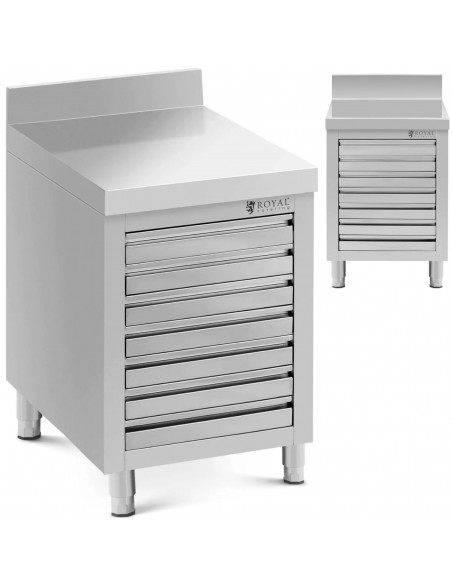 
Gastronominė spintelė picos tešlai su krašteliu, 7 stalčiai, 50 x 70 cm
