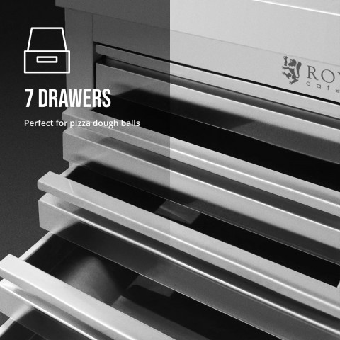 
Gastronominė spintelė picos tešlai su krašteliu, 7 stalčiai, 50 x 70 cm
