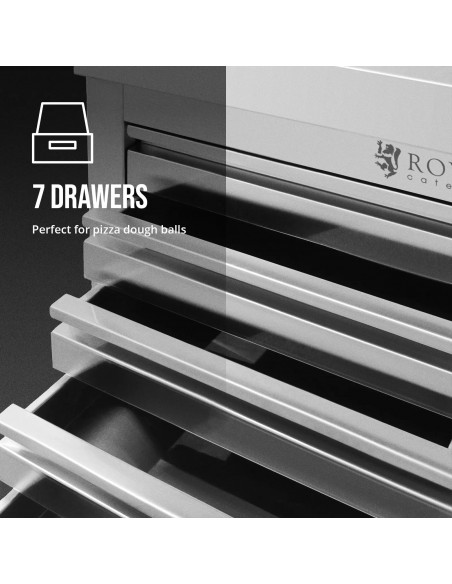 
Gastronominė spintelė picos tešlai su krašteliu, 7 stalčiai, 50 x 70 cm
