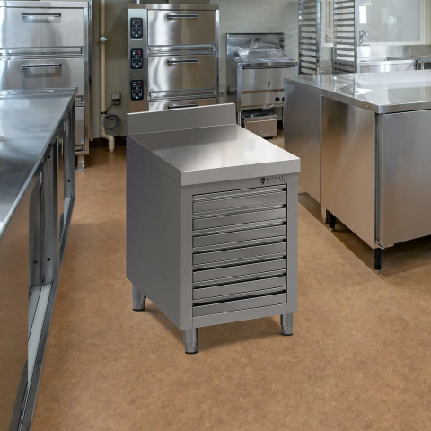 
Gastronominė spintelė picos tešlai su krašteliu, 7 stalčiai, 50 x 70 cm
