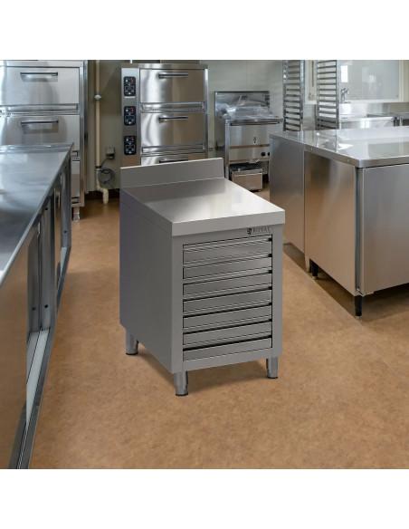 
Gastronominė spintelė picos tešlai su krašteliu, 7 stalčiai, 50 x 70 cm
