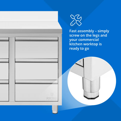 
Prie sienos tvirtinama virtuvės spintelė su 6 stalčiais, PLIENINĖ, 100 x 60 cm
