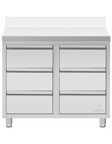 
Prie sienos tvirtinama virtuvės spintelė su 6 stalčiais, PLIENINĖ, 100 x 60 cm
