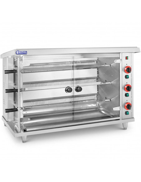 
Dujinė kepsninė 15 vištų, 3 iešmeliai, propanas-butanas, 15 kW
