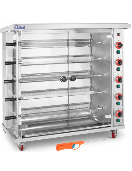 
Dujinė kepsninė 25 vištoms, 5 iešmeliai, propanas-butanas, 25 kW
