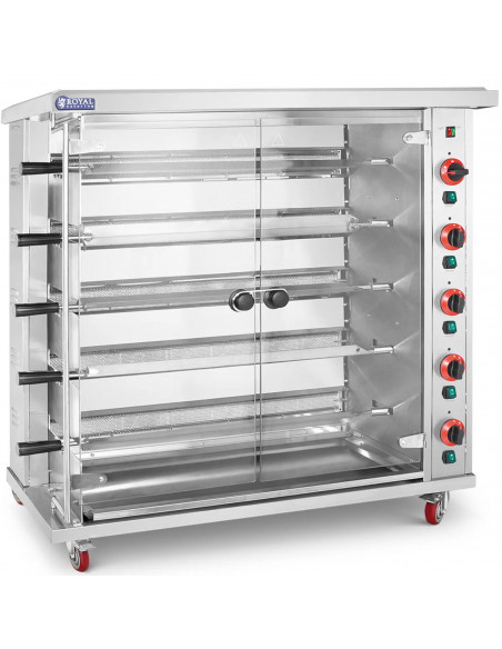 
Dujinė kepsninė 25 vištoms, 5 iešmeliai, propanas-butanas, 25 kW
