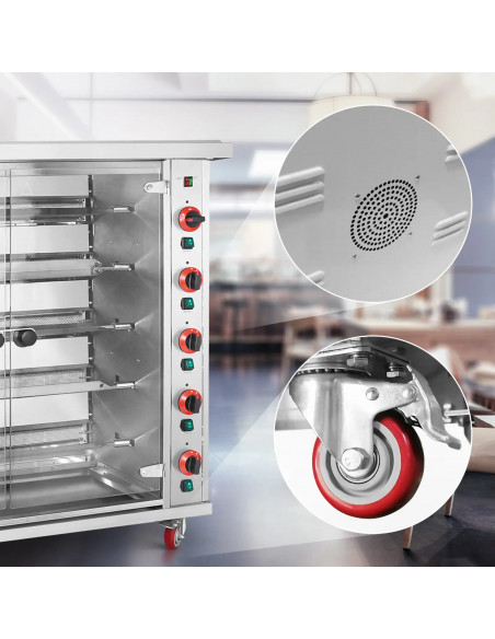 
Dujinė kepsninė 25 vištoms, 5 iešmeliai, propanas-butanas, 25 kW
