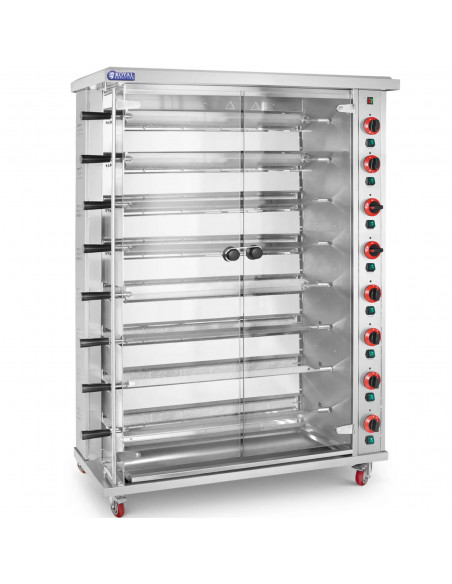 
Dujinė kepsninė 40 vištų, 8 iešmeliai, propanas-butanas, 40 kW
