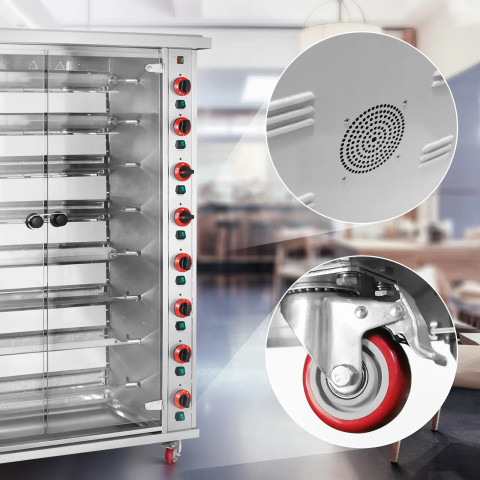 
Dujinė kepsninė 40 vištų, 8 iešmeliai, propanas-butanas, 40 kW
