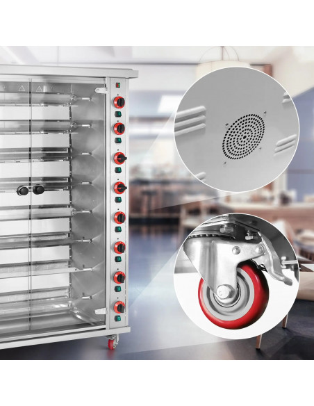 
Dujinė kepsninė 40 vištų, 8 iešmeliai, propanas-butanas, 40 kW
