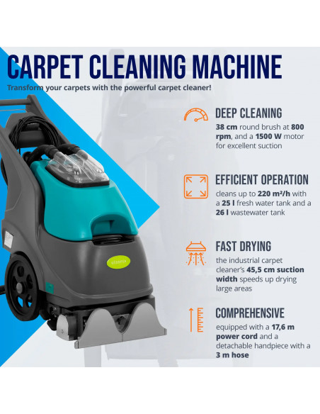 
Rankinis kilimų valymo įrenginys 38 cm 220 m2/ h 1970 W
